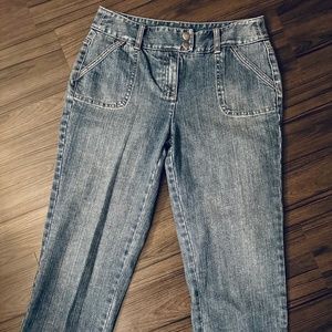 Talbots petites stretch crop jeans women’s size 4 faded denim